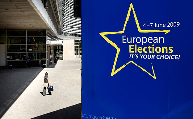 Az EP-választásokra buzdító plakát Brüsszelben, 2009. június 2-án