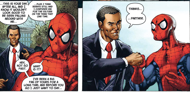 Obama a Pókemberrel pacsizik