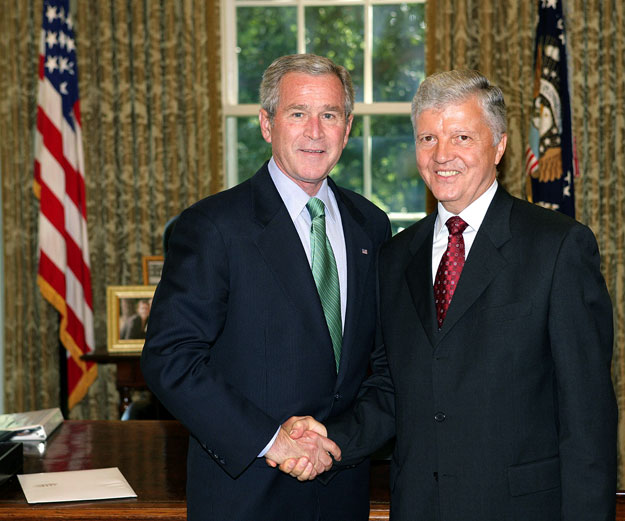 Somogyi Ferenc és George W. Bush 2007. szeptember 21-én.
