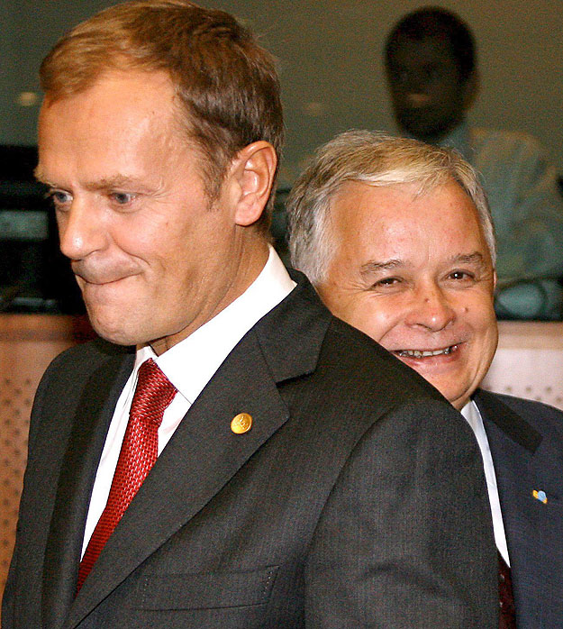 Donald Tusk és Lech Kaczynski