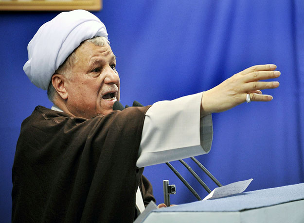 Iran's former President Ali Akbar Hashemi Rafsanjani delivers his speech during Friday prayers in Tehran July 17, 2009. Rafsanjani said Iran was in a 