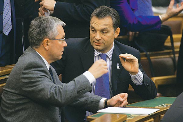 Matolcsy György és Orbán Viktor 