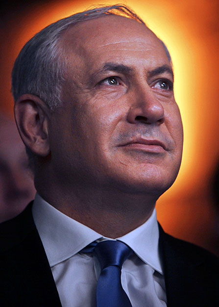 Benjamin Netanjahu 
egy tel-aviv-i gazdasági konferencián 2009. szeptember 8-án. Itt biztosan járt