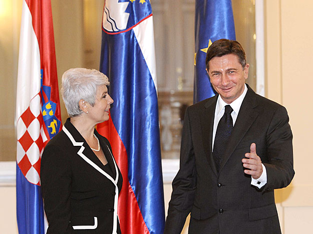 Borut Pahor szlovén kormányfő megbeszélést folytatott horvát kollégájával, Jadranka Kosorral