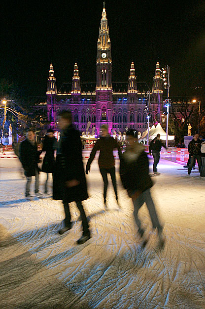 Ice skaters enjoy the 