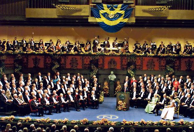 A stockholmi díjátadás – a színpadi elrendezés minden évben ugyanaz