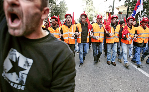 A PAME tüntetett Athénban a munkanélküliség ellen