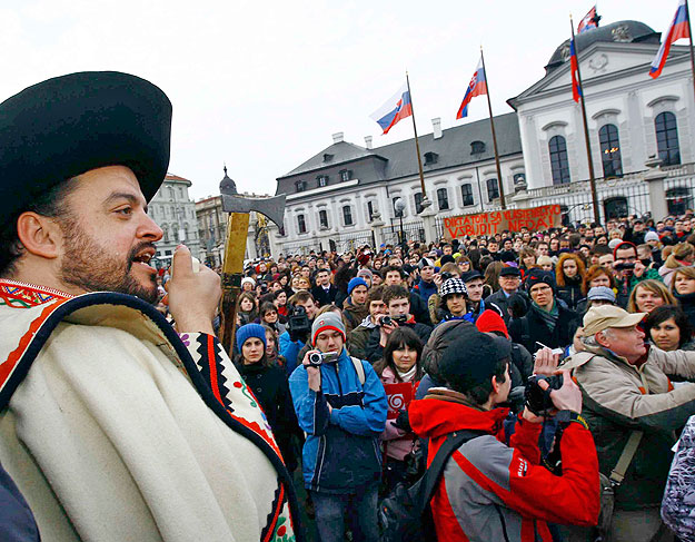 Pozsonyi tüntetés a hazafiassági törvény ellen 2010 március 10-én