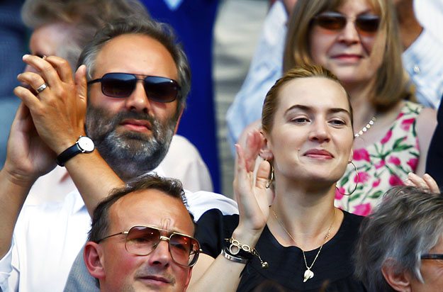 Kate Winslet és férje, Sam Mendez a 2009-es wimbledoni tornán