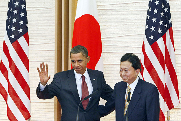 Barack Obama és Hatojama Jukio közös sajtótájékoztatója tavaly novemberben Tokióban