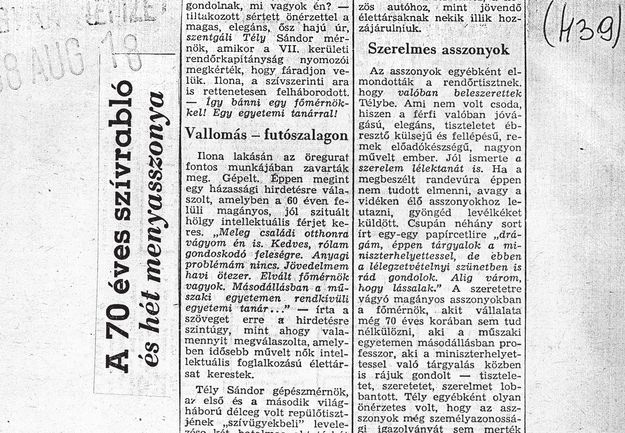 A Magyar Nemzet 1968. augusztus 18-i írása