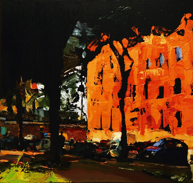 KORODI JÁNOS: RÓMA 2009, olaj, vászon 55×58 cm