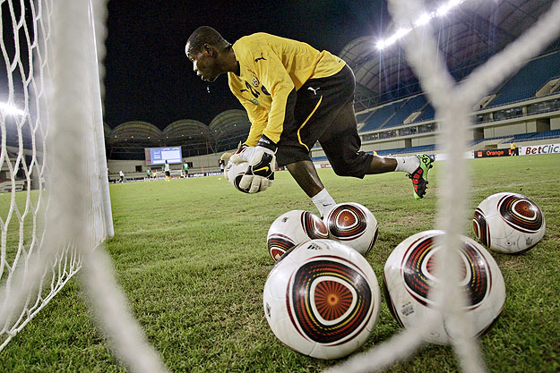 Ghánaiak labdás edzése a 2010-es Afrika Kupán
