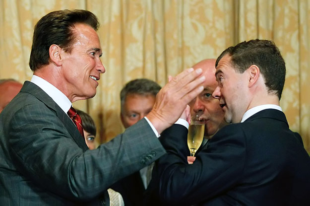 Arnold Schwarzenegger és Medvegyev tárgyal San Franciscóban