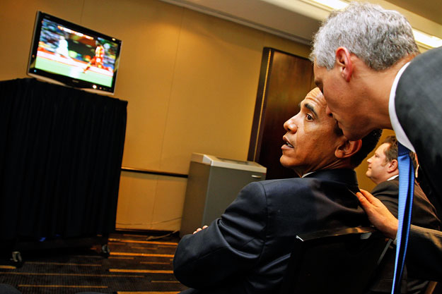 Barack Obama amerikai elnök a csúcstalálkozó alatt is szakított időt a futball-vb meccseinek megtekintésére