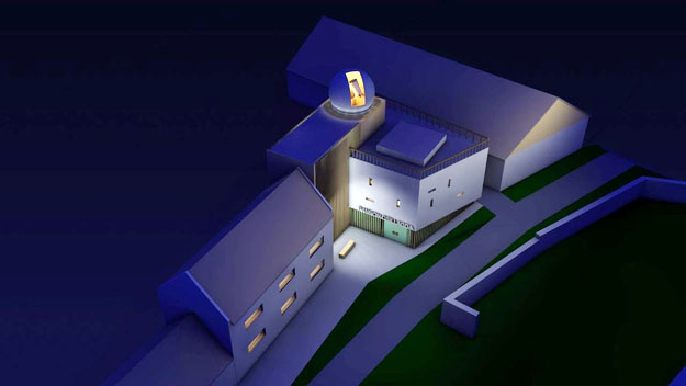 A két év múlva elkészülő korszerű csillagászati látogatóközpont képe