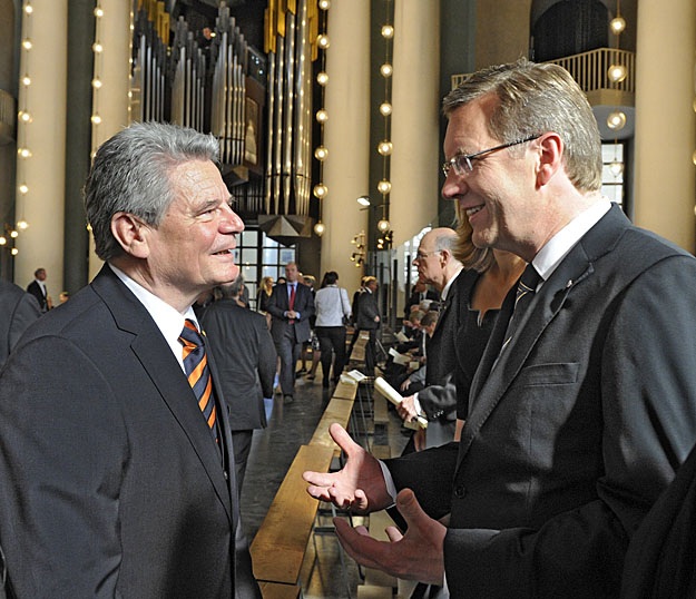 A nevető második Gauck és Wulff a 2010-es elnökválasztás előtt. Az államfőt a Bundestag választja