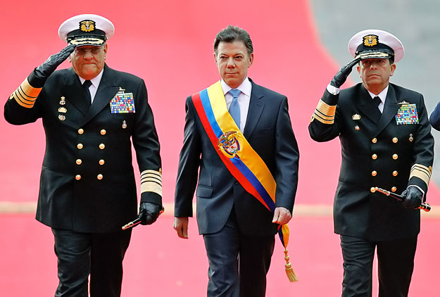 Juan Manuel Santos beiktatása Bogotában