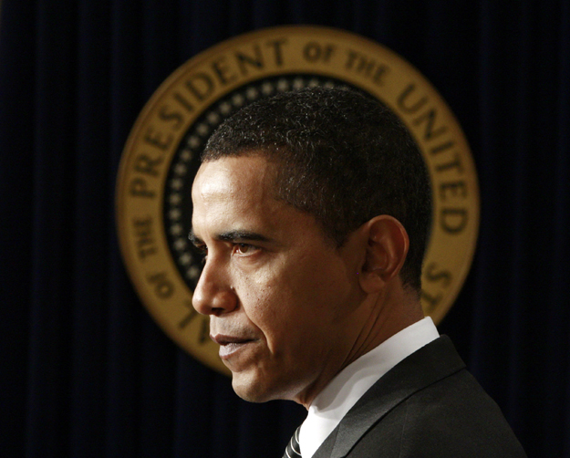 U.S. President Barack Obama delivers remarks on clean energy and new technology in the Eisenhower Executive Office Building in the White House complex in Washington, March 23, 2009.