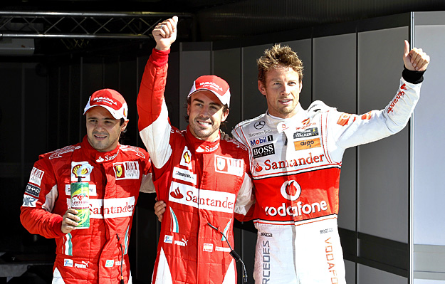 Massa, Alonso, és Button
