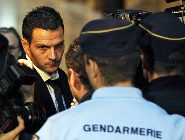 Former trader Jerome Kerviel arrives at Paris courts for the verdict in his trial, as he faces charges of breach of trust, computer abuse and forgery, October 5, 2010. A Paris judge will decide today whether Kerviel should be punished for his freewhe