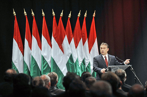 Orbán Viktor miniszterelnök a tegnapi rendezvényen. Százmilliárdokat mozgatnak meg