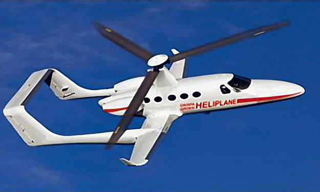 A Heliplane a levegőben alakul át repülőgépből helikopterré