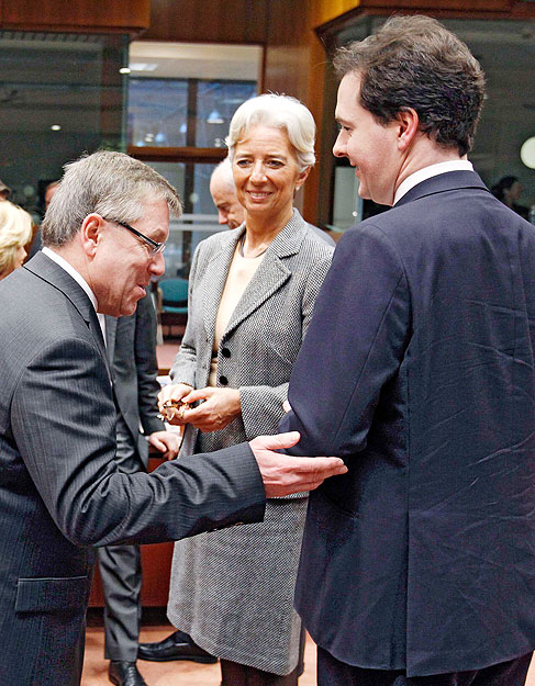 Matolcsy György és kollégái, a francia, valamint a brit pénzügyminiszter